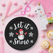 Lassen Sie es Winter Weihnachten Schnee Pappteller (Party)