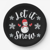 Lassen Sie es Winter Weihnachten Schnee Pappteller (Vorderseite)