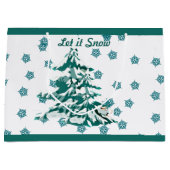 Lassen Sie es Winter Weihnachtswald Custom Große Geschenktüte (Vorderseite)