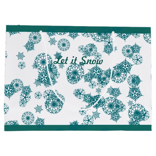 Lassen Sie es Winter Weihnachtswald Custom Große Geschenktüte (Rückseite)