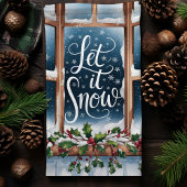 Lassen Sie es Winter Winter Weihnachten Schnee Geschirrtuch