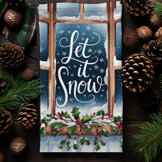 Lassen Sie es Winter Winter Weihnachten Schnee Geschirrtuch