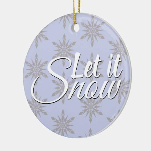 Lassen Sie es Winterschneeflocken schnee Keramik Ornament (Links)