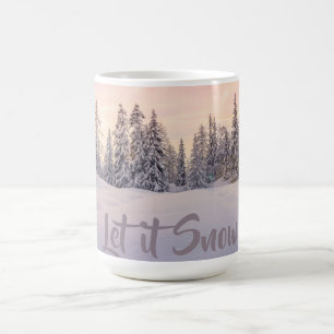 Lassen Sie es Winterwaldszene Schnee Kaffee Tasse