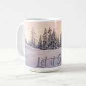 Lassen Sie es Winterwaldszene Schnee Kaffee Tasse (Vorderseite Links)