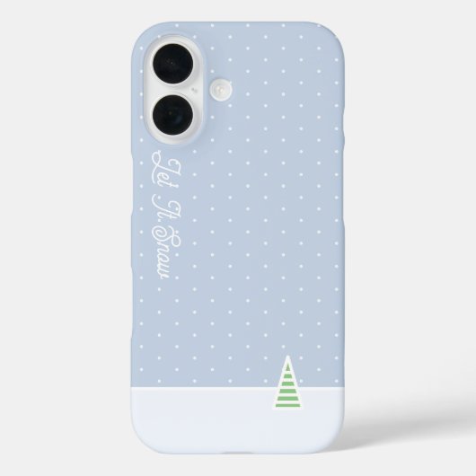 Lassen Sie es winzige Winter Baum Eis Blue Polka D Case-Mate iPhone Hülle (Rückseite)