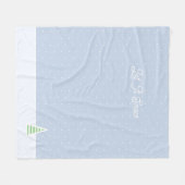 Lassen Sie es winzige Winter Baum Eis Blue Polka D Fleecedecke (Vorderseite (Horizontal))