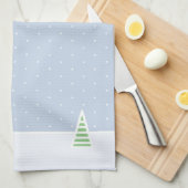 Lassen Sie es winzige Winter Baum Eis Blue Polka D Geschirrtuch (Viertel Falte)