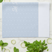 Lassen Sie es winzige Winter Baum Eis Blue Polka D Geschirrtuch (Gefaltet)