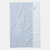 Lassen Sie es winzige Winter Baum Eis Blue Polka D Geschirrtuch (Vertikal)