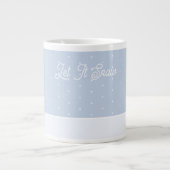 Lassen Sie es winzige Winter Baum Eis Blue Polka D Jumbo-Tasse (Vorderseite)