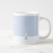 Lassen Sie es winzige Winter Baum Eis Blue Polka D Jumbo-Tasse (Rechts)