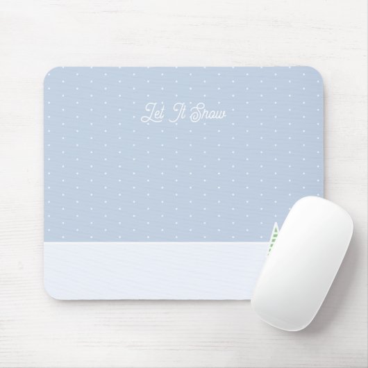 Lassen Sie es winzige Winter Baum Eis Blue Polka D Mousepad (Mit Mouse)