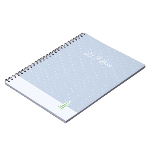 Lassen Sie es winzige Winter Baum Eis Blue Polka D Notizblock (Linke Seite)