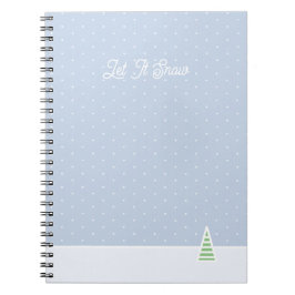 Lassen Sie es winzige Winter Baum Eis Blue Polka D Notizblock