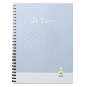 Lassen Sie es winzige Winter Baum Eis Blue Polka D Notizblock
