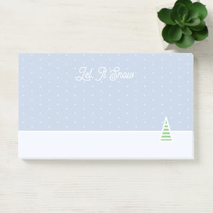 Lassen Sie es winzige Winter Baum Eis Blue Polka D Post-it Klebezettel