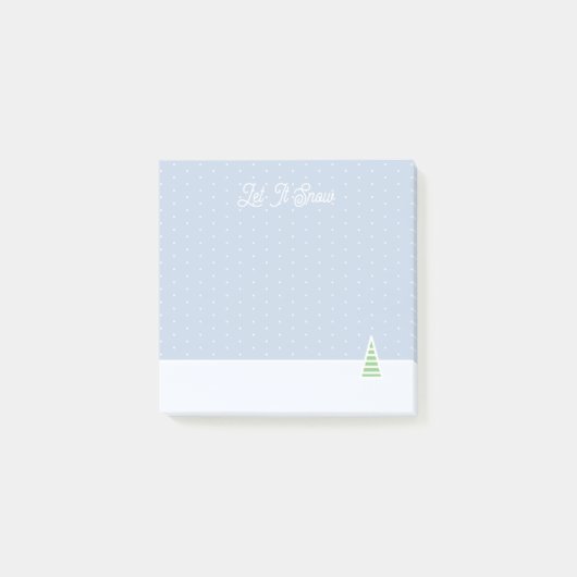 Lassen Sie es winzige Winter Baum Eis Blue Polka D Post-it Klebezettel (Vorderseite)