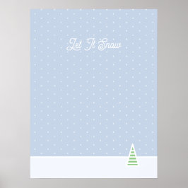 Lassen Sie es winzige Winter Baum Eis Blue Polka D Poster