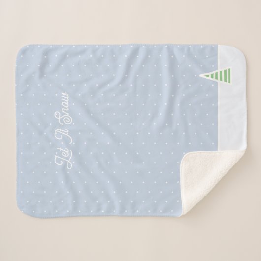 Lassen Sie es winzige Winter Baum Eis Blue Polka D Sherpadecke (Vorderseite (Horizontal))