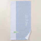 Lassen Sie es winzige Winter Baum Eis Blue Polka D Strandtuch (Vorderseite)