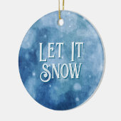 Lassen Sie es zu blauen Weihnachten Keramik Ornament (Links)