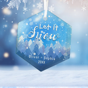 Lassen Sie es zu Snow Blue Crystal Ornament Aus Glas