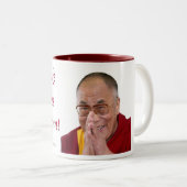 Lassen Sie Glück geschehen! - Dalai Lama Zweifarbige Tasse (VorderseiteRechts)