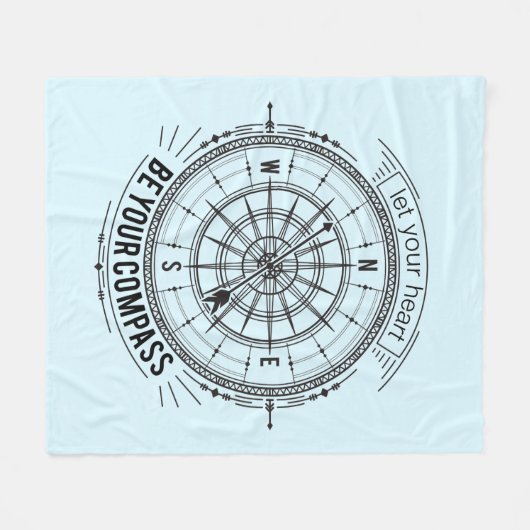 Lassen Sie Ihr Herz Ihr Kompass sein Fleecedecke (Vorderseite (Horizontal))