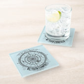 Lassen Sie Ihr Herz Ihr Kompass sein Glasuntersetzer (Schrägansicht)