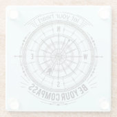 Lassen Sie Ihr Herz Ihr Kompass sein Glasuntersetzer (Rückseite)