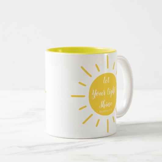 Lassen Sie Ihr Licht leuchten - Matthew 5:16 Mug Zweifarbige Tasse (VorderseiteRechts)