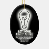 Lassen Sie Ihre helle Shine-Matthew-5:16 Bibel Keramik Ornament (Hinten)