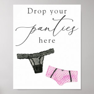 Lassen Sie Ihre Hosen hier Ihre Fingerie-Duschsign Poster