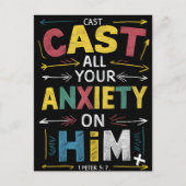 Lassen Sie Ihre Sorgen los, verkraften Sie Frieden Postkarte (Vorderseite)