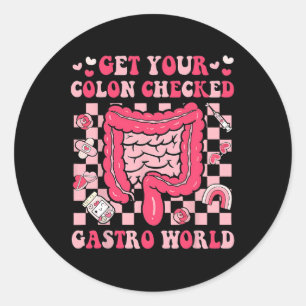 Lassen Sie Ihren Dickdarm überprüfen Gastro World Runder Aufkleber