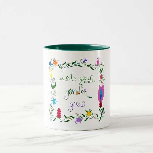 Lassen Sie Ihren Garten gefärbt wachsen Zweifarbige Tasse (Mittel)