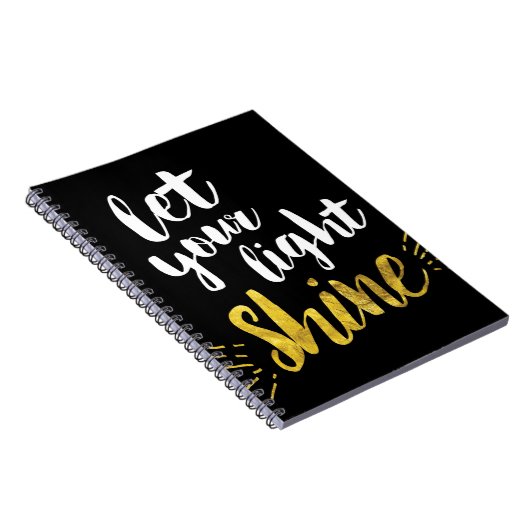 Lassen Sie Ihren hellen Shine, Schwarzes und Gold Notizblock (Rechte Seite)