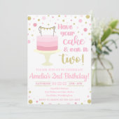 Lassen Sie Ihren Kuchen und essen Sie es zwei Einl Einladung (Stehend Vorderseite)