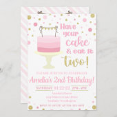 Lassen Sie Ihren Kuchen und essen Sie es zwei Einl Einladung (Vorne/Hinten)