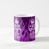 Lassen Sie Ihren Text auf Lila Racing Flames Ruhe  Kaffeetasse (VorderseiteRechts)