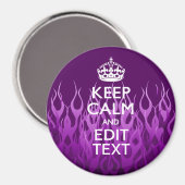 Lassen Sie Ihren Text auf Lila Racing Flames Ruhe Magnet (Vorderseite/Rückseite)