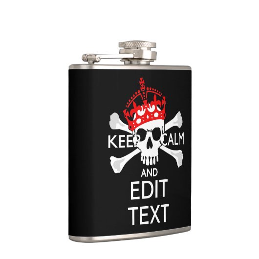 Lassen Sie Ihren Text auf Schwarz einen ruhigen Kr Flachmann (Rechts)