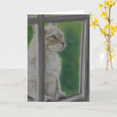 "Lassen Sie mich" in der Katzenkunst Gruß-Karte Karte (Gelbe Blume)