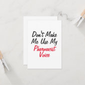 Lassen Sie mich meine Stimme des Apothekers nicht  Karte (Vorderseite/Rückseite Beispiel)