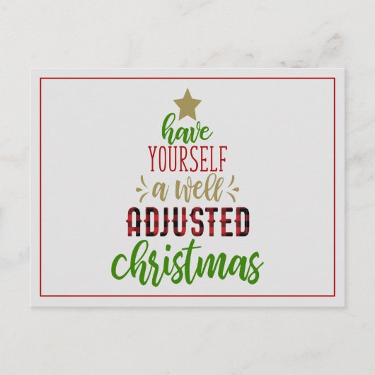Lassen Sie sich ein gut angepasstes Weihnachtsfest Postkarte (Vorderseite)