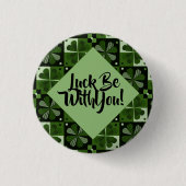 Lassen Sie sich mit Ihrem Kleeblatt-Schachbrettmus Button (Vorderseite)