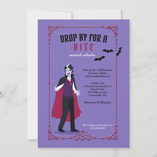 Lassen Sie sich von der Einladung zum Halloween-Pa (Vorderseite)