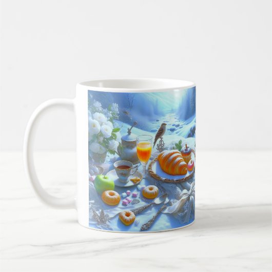 Lassen Sie sich von der Morgenluft entzücken. Kaffeetasse (Links)