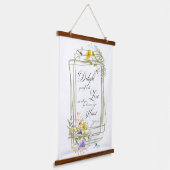 Lassen Sie sich von der Wildblume des Herrn erfreu Wandteppich Mit Holzrahmen (Gewinkelt)